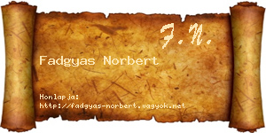 Fadgyas Norbert névjegykártya